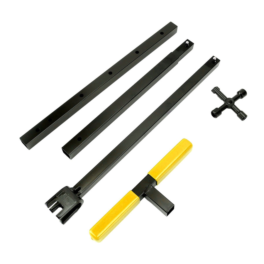 Water Meter Wrench Foldable T Handle Steel Multifunctional Water Shut Off Tool for Repairing Yellow