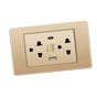 Thailand Type Electrical Wall Receptacle Outlet Space Saving USB Type C Wall Charger Outlet for Home Gold