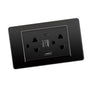 Thailand Type Electrical Wall Receptacle Outlet Space Saving USB Type C Wall Charger Outlet for Home Black
