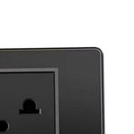 Thailand Type Electrical Wall Receptacle Outlet Space Saving USB Type C Wall Charger Outlet for Home Black