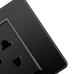 Thailand Type Electrical Wall Receptacle Outlet Space Saving USB Type C Wall Charger Outlet for Home Black