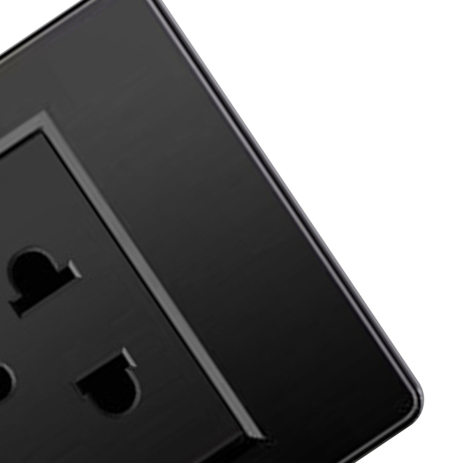 Thailand Type Electrical Wall Receptacle Outlet Space Saving USB Type C Wall Charger Outlet for Home Black