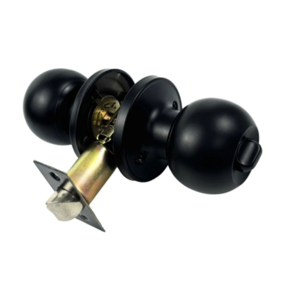 Bathroom Lock Round Handle for 30‑50mm Thick Door with 3 Keys