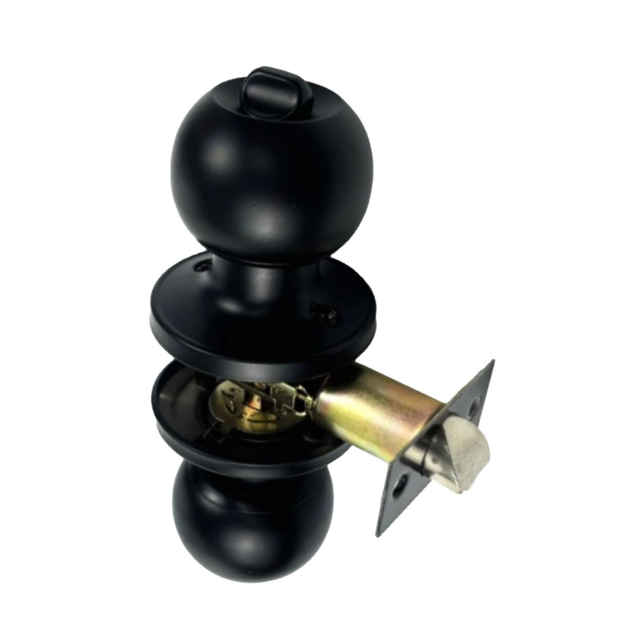 Bathroom Lock Round Handle for 30‑50mm Thick Door with 3 Keys