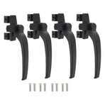 4PCS Window Handle Aluminum Alloy Window Handle Lock for Internal and External Sliding Door Vertical and Horizontal Sliding Window Right Hand Black