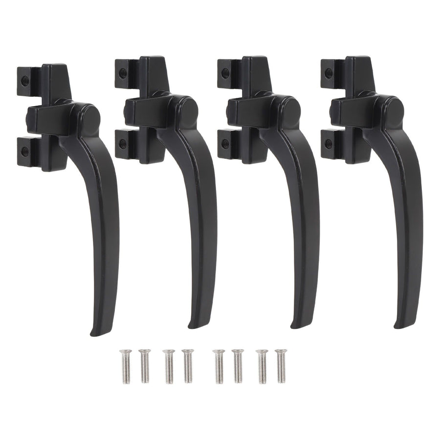 4PCS Window Handle Aluminum Alloy Window Handle Lock for Internal and External Sliding Door Vertical and Horizontal Sliding Window Right Hand Black