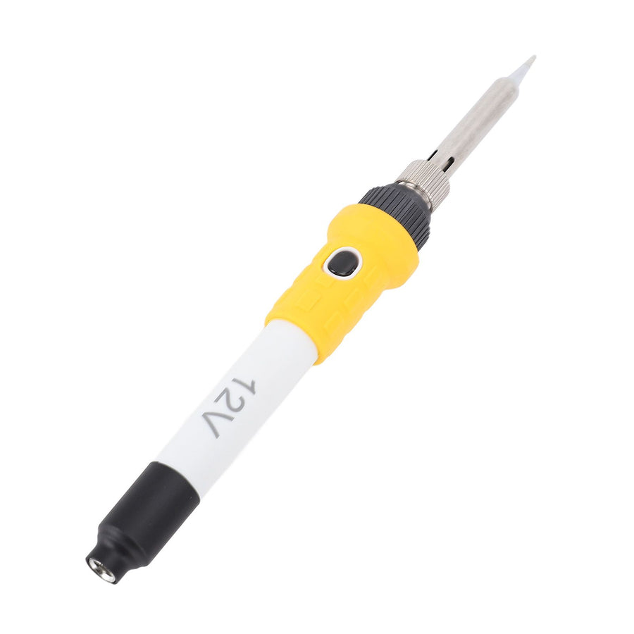 Electric Soldering Iron White DC 12V Insulated Silicone Handle Portable Car Clip Soldering Iron for Repairing