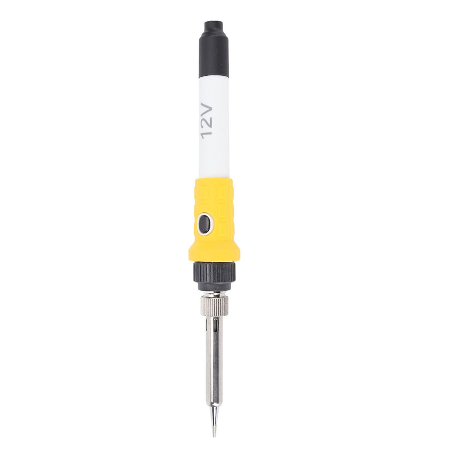 Electric Soldering Iron White DC 12V Insulated Silicone Handle Portable Car Clip Soldering Iron for Repairing