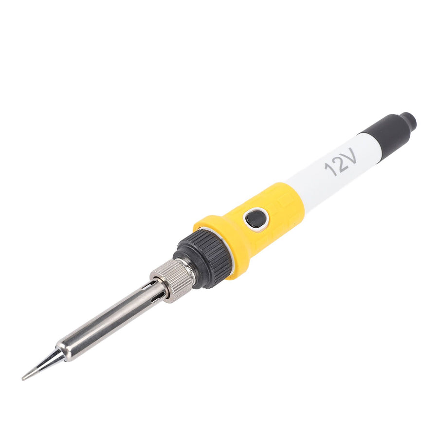 Electric Soldering Iron White DC 12V Insulated Silicone Handle Portable Car Clip Soldering Iron for Repairing