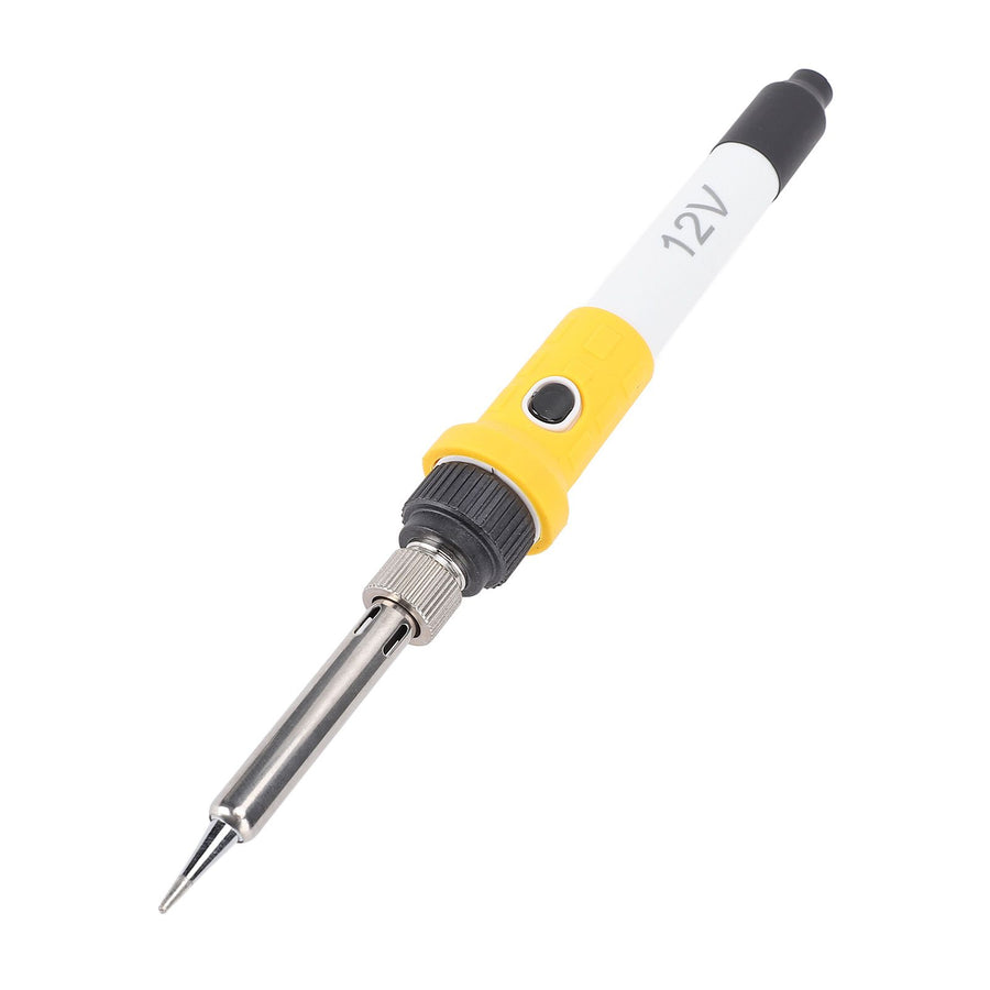 Electric Soldering Iron White DC 12V Insulated Silicone Handle Portable Car Clip Soldering Iron for Repairing
