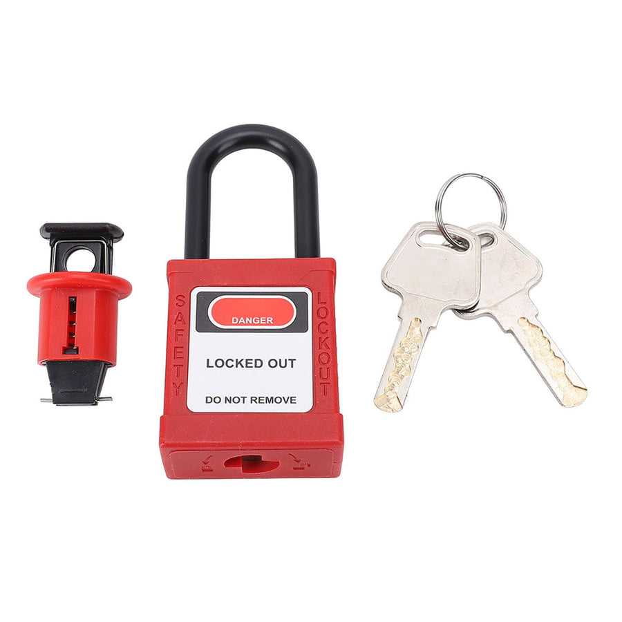 Miniature Circuit Breaker Lockout Breaker Switch Lock with Padlock and 2 Keys for Industrial Equipment