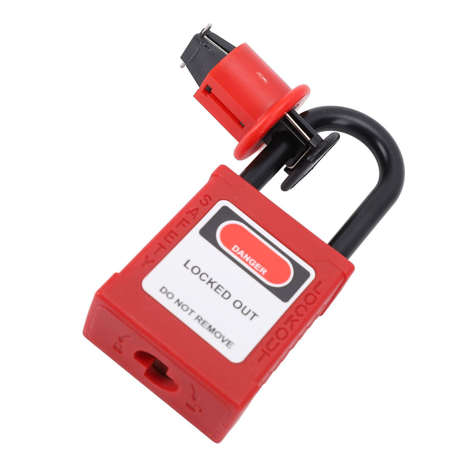 Miniature Circuit Breaker Lockout Breaker Switch Lock with Padlock and 2 Keys for Industrial Equipment