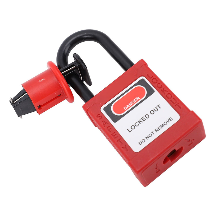 Miniature Circuit Breaker Lockout Breaker Switch Lock with Padlock and 2 Keys for Industrial Equipment