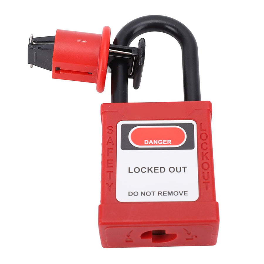Miniature Circuit Breaker Lockout Breaker Switch Lock with Padlock and 2 Keys for Industrial Equipment