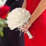 Delicate Bridal Buequet Crystal Artificial Pearl Holding Flowers Wedding Decor