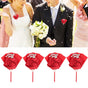 4Pcs Exquisite Ribbon Wedding Corsage Brooch Bridesmaid Artificial Chest Flower Accessories