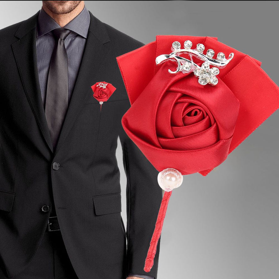 4Pcs Exquisite Ribbon Wedding Corsage Brooch Bridesmaid Artificial Chest Flower Accessories
