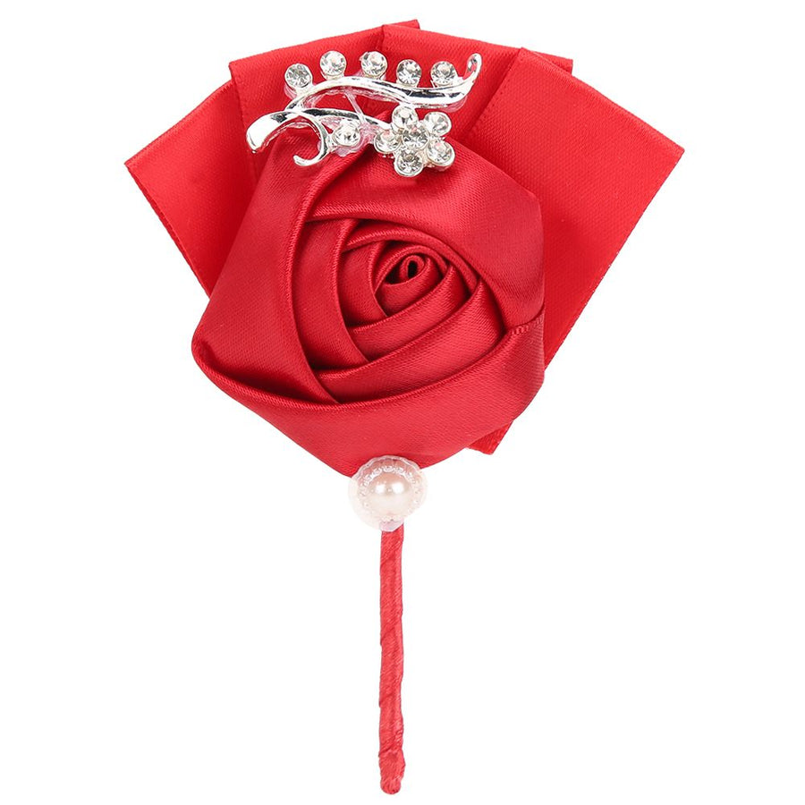 4Pcs Exquisite Ribbon Wedding Corsage Brooch Bridesmaid Artificial Chest Flower Accessories