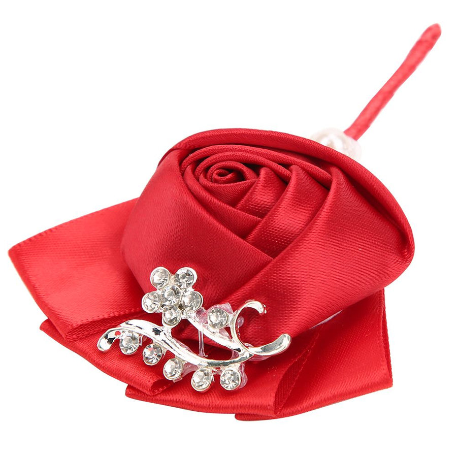 4Pcs Exquisite Ribbon Wedding Corsage Brooch Bridesmaid Artificial Chest Flower Accessories