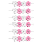 6Pcs Beautiful Bride Bridesmaids Simulation Ribbon Wrist Flower Wedding Decoration Accessories(Pink White )