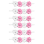 6Pcs Beautiful Bride Bridesmaids Simulation Ribbon Wrist Flower Wedding Decoration Accessories(Pink White )