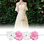 6Pcs Beautiful Bride Bridesmaids Simulation Ribbon Wrist Flower Wedding Decoration Accessories(Pink White )