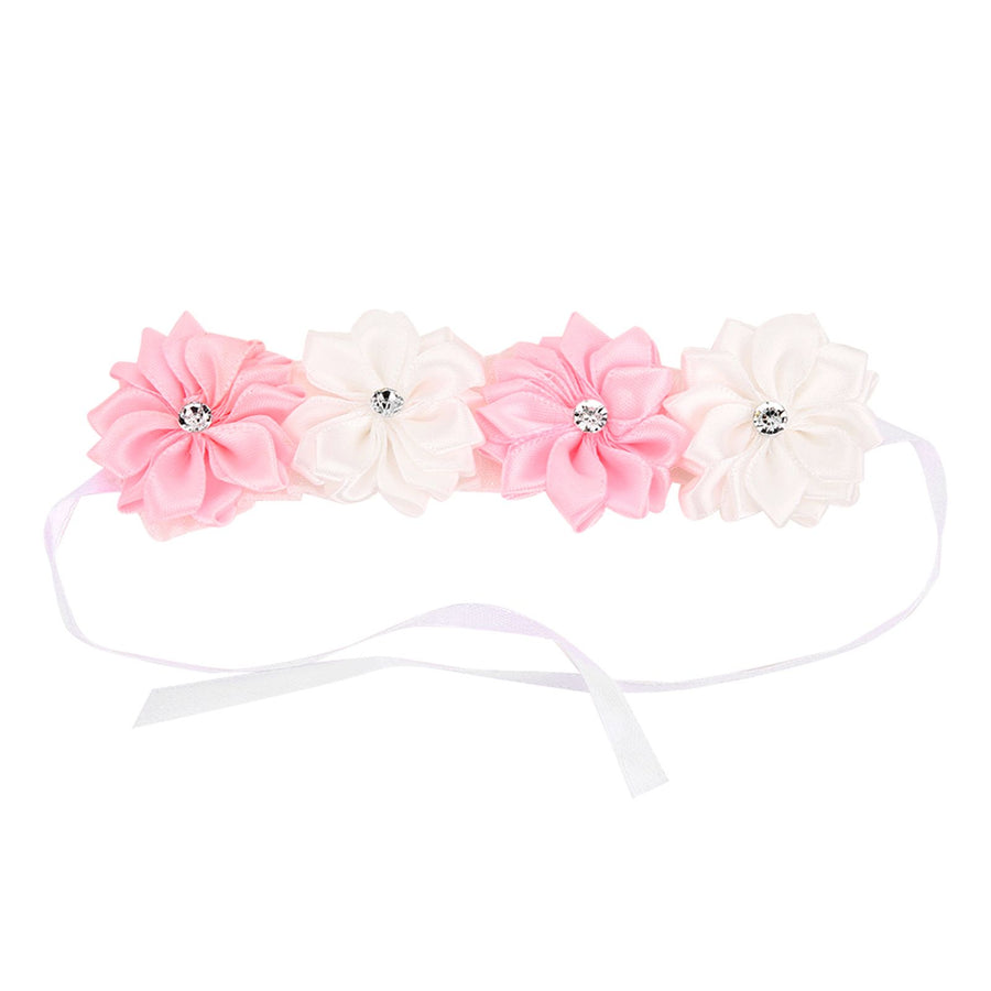 6Pcs Beautiful Bride Bridesmaids Simulation Ribbon Wrist Flower Wedding Decoration Accessories(Pink White )