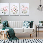 3Pcs 30x40cm Hand Painted Rose Flower Wall Painting Decorative Picture Living Room Study Decor