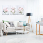 3Pcs 30x40cm Hand Painted Rose Flower Wall Painting Decorative Picture Living Room Study Decor