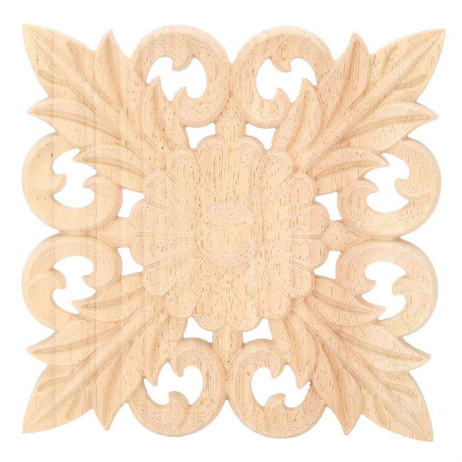 Wood Carved Applique Onlay Carving Decal Unpainted Home Cabinet Furniture Decor