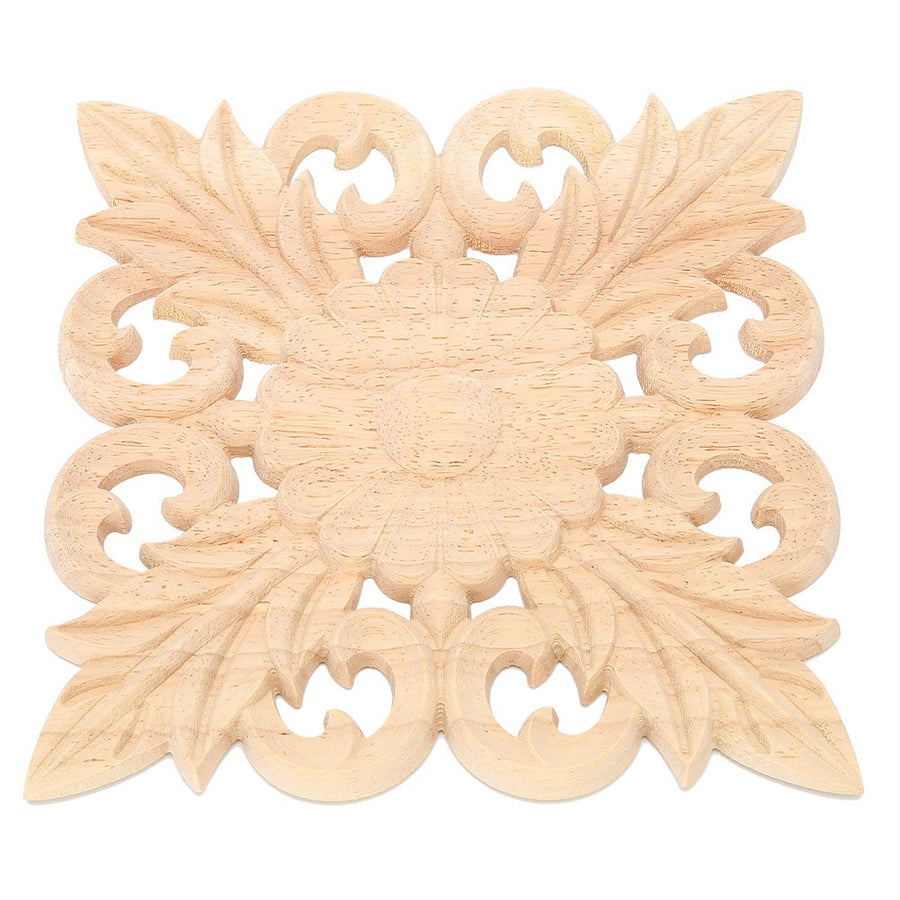 Wood Carved Applique Onlay Carving Decal Unpainted Home Cabinet Furniture Decor
