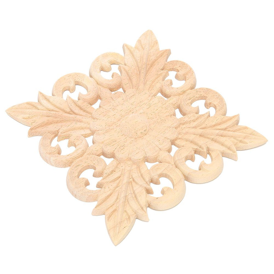 Wood Carved Applique Onlay Carving Decal Unpainted Home Cabinet Furniture Decor