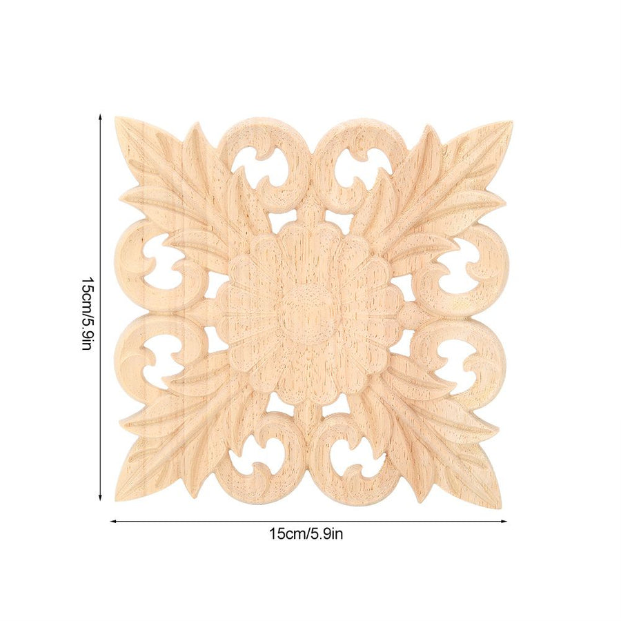 Wood Carved Applique Onlay Carving Decal Unpainted Home Cabinet Furniture Decor