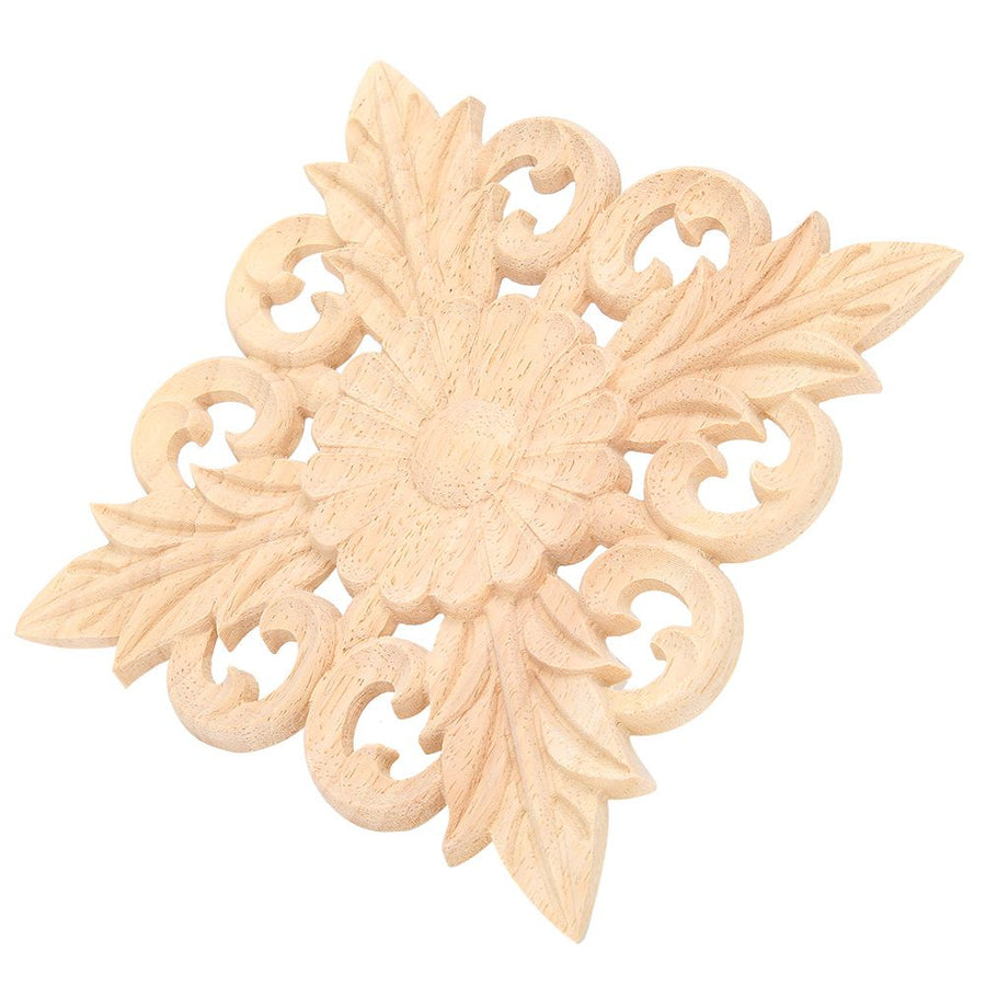 Wood Carved Applique Onlay Carving Decal Unpainted Home Cabinet Furniture Decor