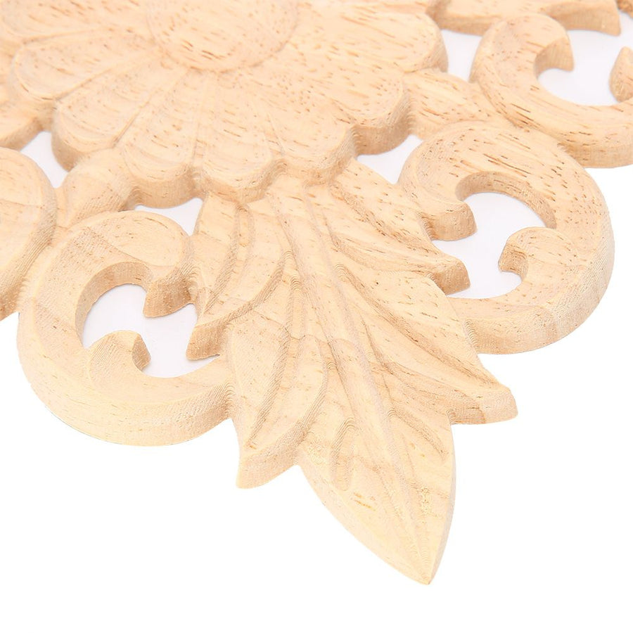 Wood Carved Applique Onlay Carving Decal Unpainted Home Cabinet Furniture Decor