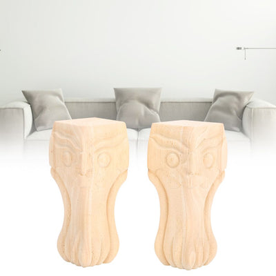 2Pcs Stylish Wood Carved Table Leg Cabinet Legs Home Furniture for Sofa Tea Table TV Cabinet