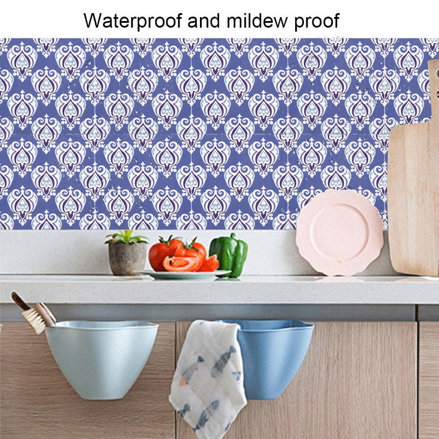 10Pcs Set 15x15cm Retro Style Tile Sticker Kitchen Floor Bathroom Anti Skid Waterproof Sticker
