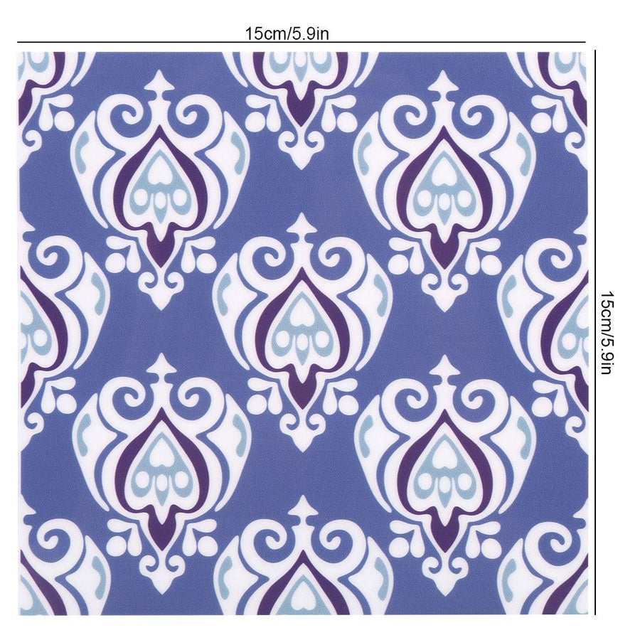 10Pcs Set 15x15cm Retro Style Tile Sticker Kitchen Floor Bathroom Anti Skid Waterproof Sticker