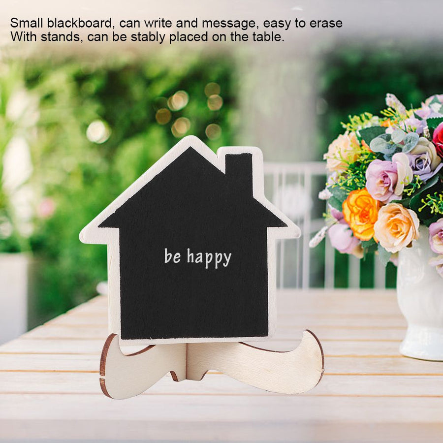 10Pcs Mini Wooden Display Blackboard Art Craft Desktop Message Board Wedding Decorations