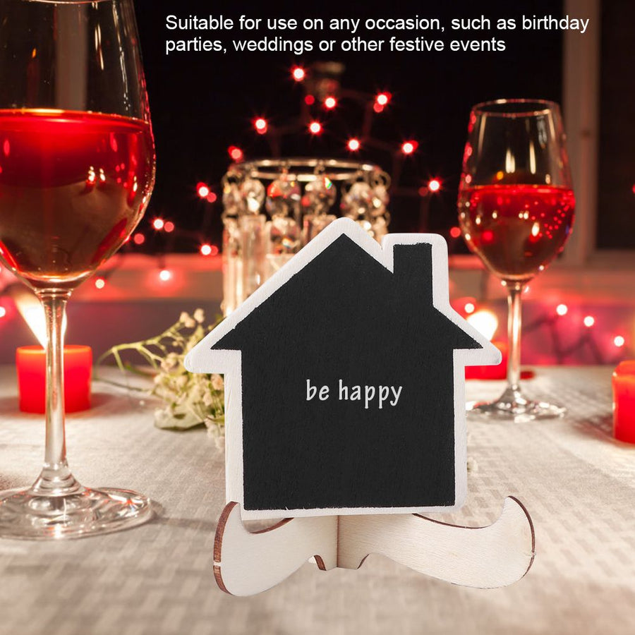 10Pcs Mini Wooden Display Blackboard Art Craft Desktop Message Board Wedding Decorations