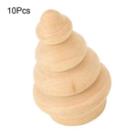 10Pcs Unfinished Wooden Tree for Children DIY Art Craft Painting Home Decor
