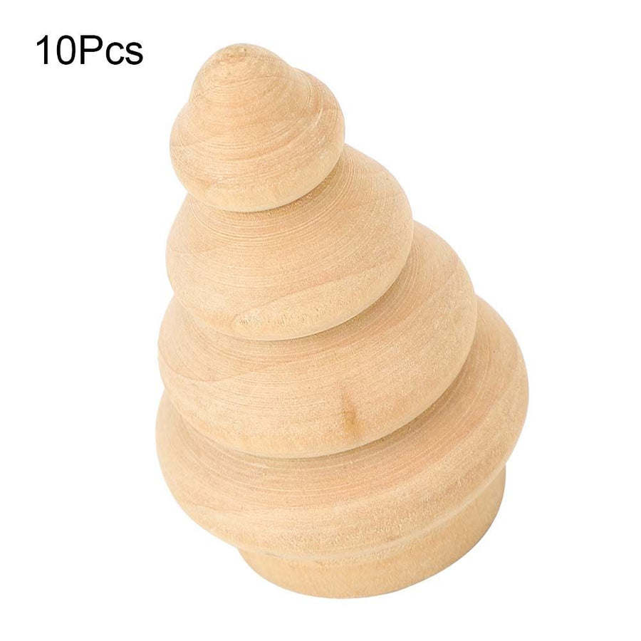 10Pcs Unfinished Wooden Tree for Children DIY Art Craft Painting Home Decor