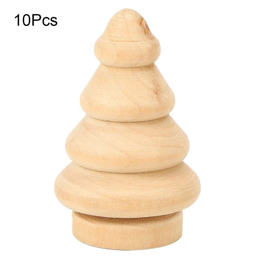 10Pcs Unfinished Wooden Tree for Children DIY Art Craft Painting Home Decor