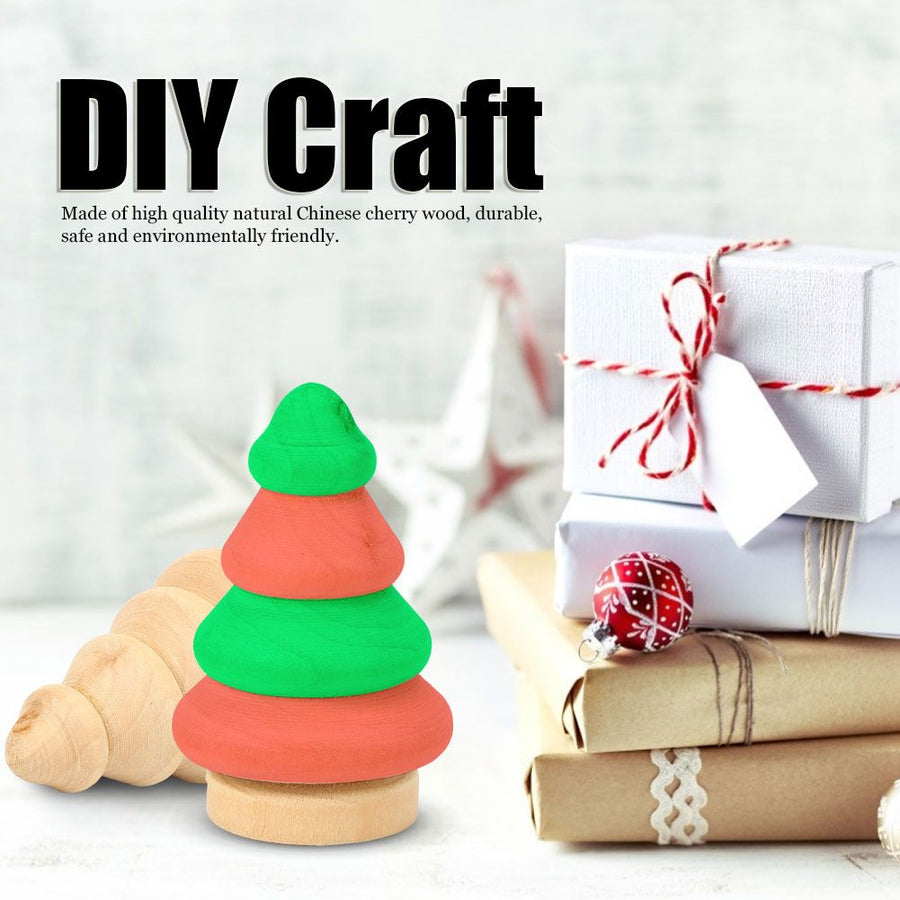 10Pcs Unfinished Wooden Tree for Children DIY Art Craft Painting Home Decor