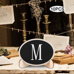 10Pcs Wood Mini Display Blackboard Art Craft Desktop Message Board Ornament for Wedding Decor