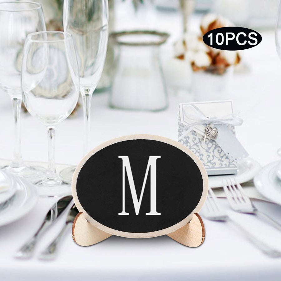 10Pcs Wood Mini Display Blackboard Art Craft Desktop Message Board Ornament for Wedding Decor