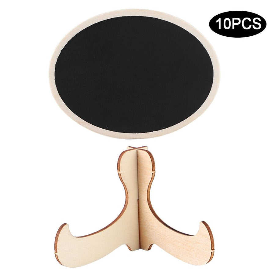 10Pcs Wood Mini Display Blackboard Art Craft Desktop Message Board Ornament for Wedding Decor