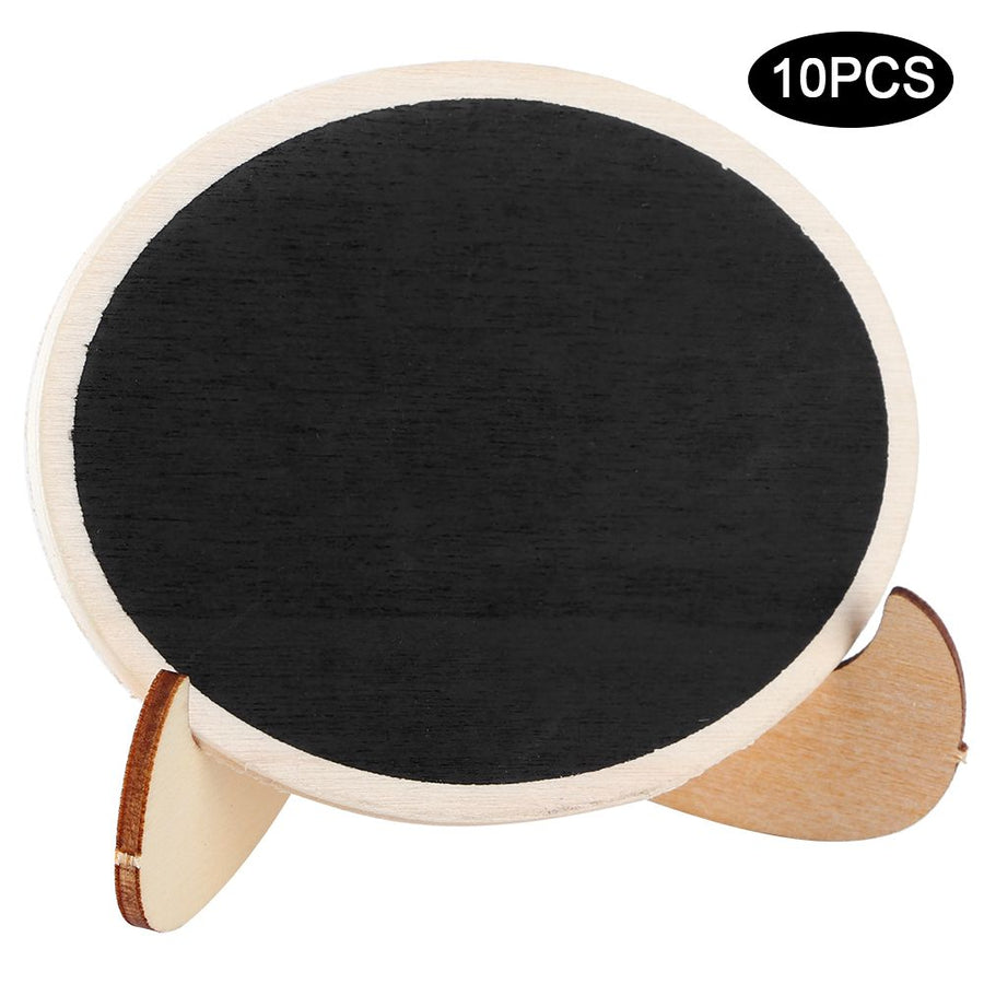 10Pcs Wood Mini Display Blackboard Art Craft Desktop Message Board Ornament for Wedding Decor