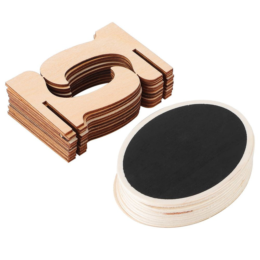 10Pcs Wood Mini Display Blackboard Art Craft Desktop Message Board Ornament for Wedding Decor