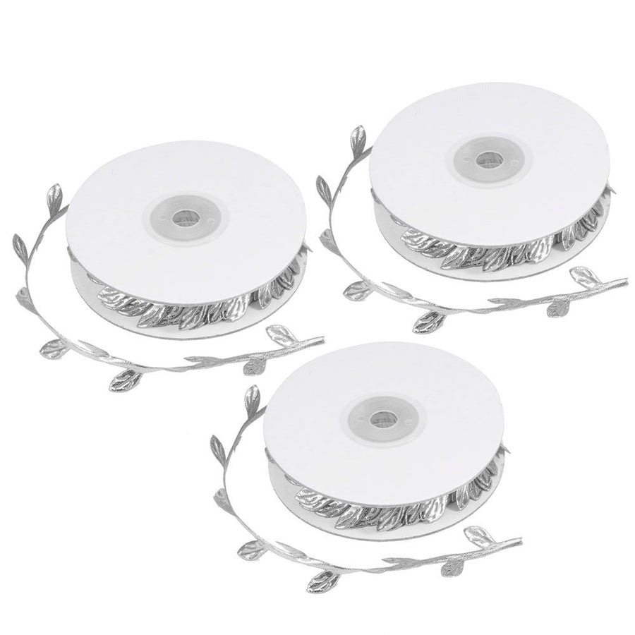 3 Roll Artificial Leaves Vine DIY Kindergarten Craft Wedding Decoration AccessorySilver